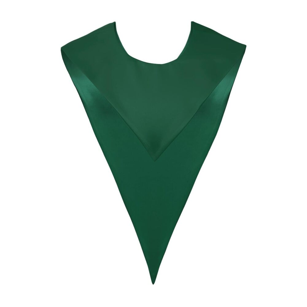 4834 Premium Choir V Stole - Solid Color - Satin - Unisex Hunter Green